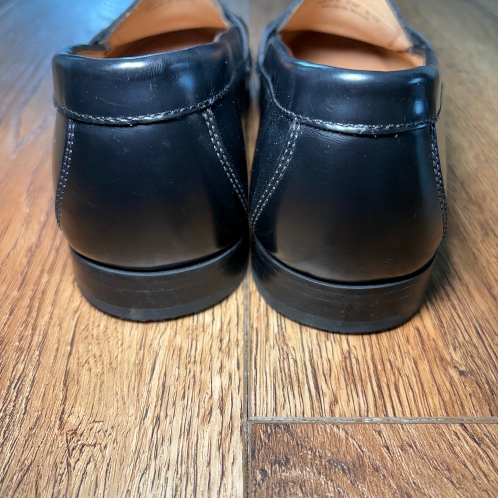 Johnston & Murphy Mens 9M Sheepskin Penny Loafers Black Leather Dress Shoes - Picture 8 of 12